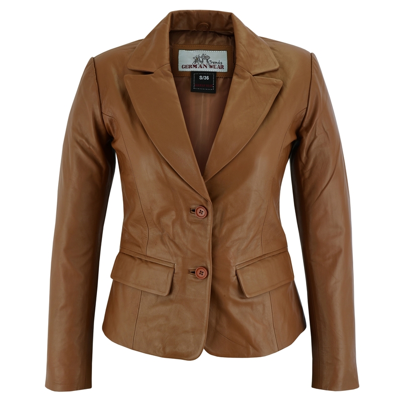 Damen Lederblazer Lederjacke Blazer echtleder Jacke aus Lammnappa