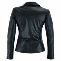The rear view of Nappa Leather Jacket offers a blend of culture& practicality. With soft, luxury material &functional design, including inside chest pocket &2 belly-height pockets, it's ideal for everyday use, with free next-day delivery