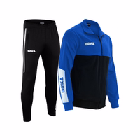 Show jacket and trouser of OMKA Men’s Sport Blue Tracksuit with polo neck and double layered durable fabric, designed for jogging, gym training or casual wear, order OMKA sportswear online now
