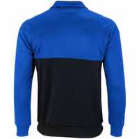 Back view of OMKA Men’s Sport Blue Jacket with double layered breathable fabric and fleece lining, providing stylish comfort and flexibility for training or leisure, order OMKA jacket online today