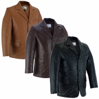 Ultimate black motorcycle biker blazer Order your custom-made Men's Leather Blazer today. Crafted from lamb nappa leather, this premium jacket offers high wearing comfort and a perfect fit. Available in dark brown, black, and caramel.