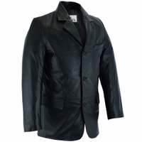 Stand out with a stylish Men's Leather Blazer. Featuring a button-up front, and multiple pockets, and is made from the finest lamb nappa leather. Designed and manufactured by German Wear. It is perfect for going out in the evening.