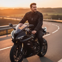 Men's Cordura Textile motorcycle jacket in black showcases Life Style view