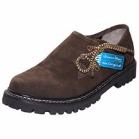 German Wear Traditional Costume – The Original: Front view of Bavarian traditional haferl shoes, handmade side-laced goat leather with rubber sole, crafted from 100% premium leather for lasting comfort and authentic style.