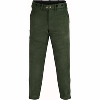 Front view of Buffalo Leather Long Hunting Dark Green Pant crafted with soft Nubuck leather, sturdy zipper, and decorative buttons offering style and function, get now.