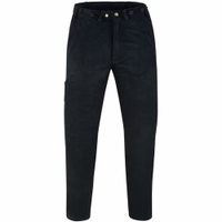 Frontansicht der Buffalo-Lederhose in Schwarz mit klassischen dekorativen Knöpfen, weichem Nubukfinish und stabilem Reißverschluss – ideal für Outdoor-Aktivitäten. Jetzt sichern.