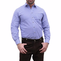 Neuinterpretation eines zeitlosen Herren-Trachtenhemds in Dunkelblau mit durchgehender Knopfleiste, gefertigt aus hochwertiger Baumwolle. Inklusive praktischer Brusttasche. Kostenlose Lieferung am nächsten Werktag und weltweite Rücksendungen.