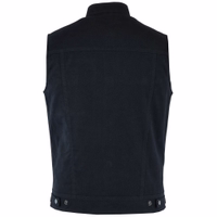 Erleben Sie Komfort & Funktionalität mit der Rückansicht der Stehkragen-Motorradweste. Polyesterfutter & viele Taschen erfüllen alle Ihre Anforderungen.