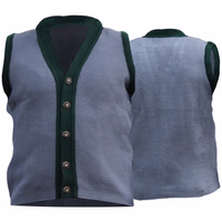 Vorder- und Rückansicht der traditionellen Wollweste für Herren mit Knöpfen Klassisches Design Hoher Tragekomfort Stilvolle traditionelle Weste für Oktoberfest Authentischer bayerischer Look für Festivals und Veranstaltungen Jetzt kaufen