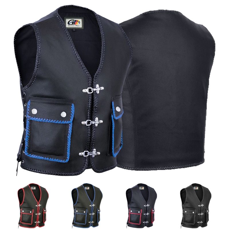 Amazon.com: HWK Leather Motorcycle Vest for Men and Women
