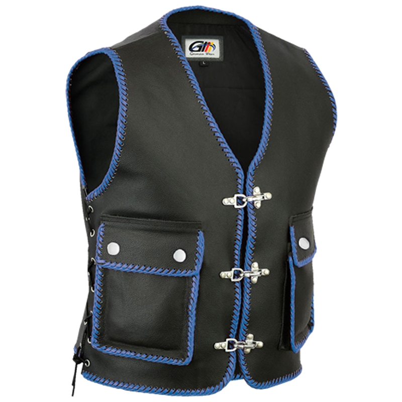 Leather Motorcycle Vest Leathervest Bikervest | German Wear Shop