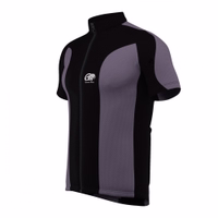 Men's cycling jersey Grey Yellow High-Performance Cycling Jersey in gray, Featuring Stand-Up Collar and Reinforced Seams. Ideal Activewear for Cycling Enthusiasts.