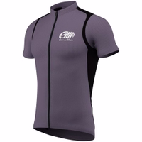This cycling jersey features a striking side view with a blend of vibrant gray and black hues. It includes a full-zip front and short sleeves, crafted for maximum comfort and performance on your rides.