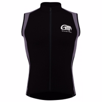 Front view of a cycling vest featuring a striking gray and black color scheme. The vest includes a 'German Wear' logo on the chest and a front zipper for ventilation and easy wearing.