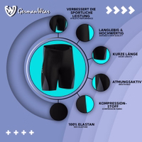 Graue Sportshorts für Herren, entwickelt für optimale Leistung, gefertigt aus langlebigem, hochwertigem Kompressionsstoff. Kurze Länge für bessere Atmungsaktivität und Bewegungsfreiheit, aus 100 % Elasthan für perfekte Passform.