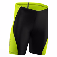 Vorderansicht der Coolmax-Radshorts mit Chamois-Polsterung für maximalen Komfort und verbesserte Durchblutung. Diese nahtlosen, atmungsaktiven Shorts bieten eine eng anliegende Passform, ideal für lange Fahrten und zur Steigerung der Leistungsfähigkeit bei