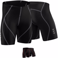 Men Cycling shorts Grey Red Front and back views of lightweight gray cycling shorts made from 100% elastane with leather padding. Featuring Coolmax fabric for enhanced comfort. Ideal for bikers, these shorts are a German brand product available for online purchase.
