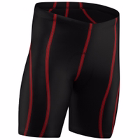 Vorderansicht einer gelben Radhose für Herren und Damen, atmungsaktives Lycra- und Coolmax-Material, nahtlose ergonomische Passform, leicht, elastisch und feuchtigkeitstransportierend