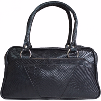 Back view of German Wear women's leather blue handbag made from genuine cowhide leather, with a sleek design and extra storage pockets, versatile for tote or crossbody style, get online today.