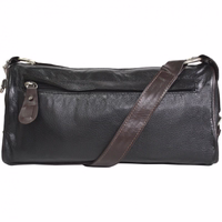 German Wear Women’s Leather Brown/Black Handbag Back view of German Wear women’s leather brown/black handbag showing elegant design and functional zippered pocket ideal for essentials and special occasions order now