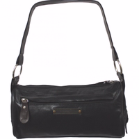 German Wear Women’s Leather Brown/Black Handbag front-2-1869-DABAG22-brown-black.jpg