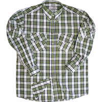 German Wear Traditionelles Bayerisches Jagdhemd Vorderansicht des German Wear traditionellen bayerischen Jagdhemds grün weiß kariert aus atmungsaktiver Baumwolle mit hochkrempelbaren Ärmeln ideal für Jagd oder Lederhose jetzt online kaufen