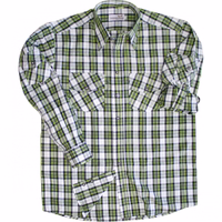 German Wear Traditionelles Bayerisches Jagdhemd Das German Wear traditionelle bayerische Jagdhemd grün weiß kariert gefertigt aus leichter Baumwolle mit Brusttaschen und langen Ärmeln für Outdoor Abenteuer oder festliche Kleidung jetzt erhalten