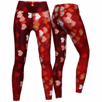 Ladies Sport leggings Premium Red Heart Sports Leggings for Women - Breathable, Comfortable Yoga & Gymnastic Leggings, Perfect for Leisure & Fashion Sportswear, Available for Online Order