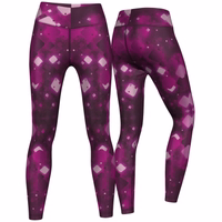 Damen Sportleggings Modische lila Leggings für Damen – Sportleggings aus 85 % Polyester und 15 % Elasthan, atmungsaktiv, antibakteriell, UV-Schutz – ideal für Training, Yoga und Fitnessstudio