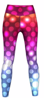 Front view of Women’s Sparkles Sport Leggings featuring multicolored sparkle design breathable stretch fabric with UV protection ideal for gym yoga and active wear offering style and comfort get now