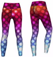 Show Front and back view of Women’s Sparkles Sport Leggings in multicolored breathable fabric with UV protection designed for training yoga and fitness offering comfort and vibrant style buy now leggings