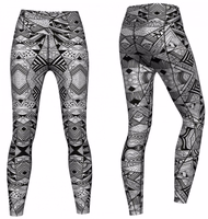 Vorder- und Rückansicht der Damen-Sportleggings "Geometry" in Grau. Hochdehnbarer, atmungsaktiver Stoff für Yoga, Gym & Outdoor. Mit UV-Schutz und schmeichelnder Passform. Jetzt kaufen!