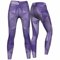 Front and back view of Women’s Velvy Sport Leggings in purple designed for yoga gym and casual wear made from sweat wicking polyester elastane blend with UV protection for lasting comfort buy now leggings