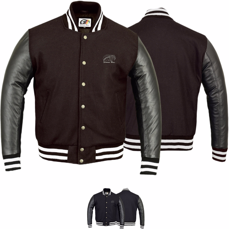 College blouson wool varsity leather jacket Front& rear view College Blouson Wool Leather definitive Jacket. Crafted from premium materials, it offers a timeless look with a modern twist. Perfect for all occasions. Get free delivery worldwide