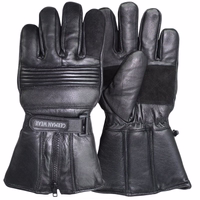 Front- und Rückansicht der robusten und bequemen schwarzen Motorrad-Handschuhe, gefertigt aus hochwertigem Rindsleder. Sie bieten außergewöhnliche Haltbarkeit und Komfort für ein überragendes Fahrerlebnis. Jetzt erhältlich mit kostenloser Lieferung am näch