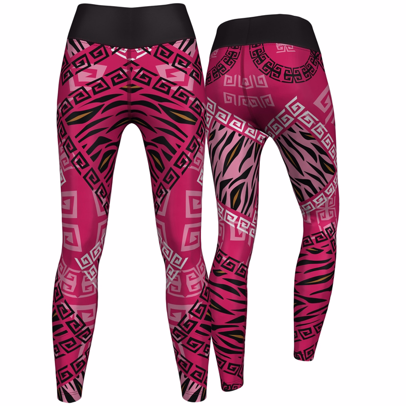 Women’s Pink Camo Sport Leggings Front and back view of Women’s Pink Camo Sport Leggings showing breathable fabric and ergonomic fit designed for yoga and training. Comfortable and stretchy, perfect for active wear, buy now leggings.