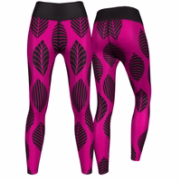 Premium Pink/Black Ladies Sport Leggings – High Performance Gymnastic Leggings with UV Protection, Comfortable & Fashionable for Active Women – Fast Shipping Available