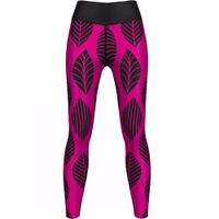 Premium Ladies Sport Leggings – UV Protection, Pink/Black, Stretchable & Fashionable for Gymnastics, Yoga & Sports, 85% Polyester & 15% Elastane, Comfortable & High Performance – Fast Shipping Available