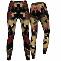 Front and back view of Women’s Camo Sport Leggings crafted from high stretch fabric with green camouflage design offering comfort and style for gym yoga and casual wear buy online