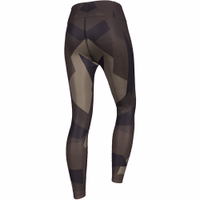 Side view of Women’s Chocolate Brown Camo Sport Leggings displaying flexible stretch fabric and a sleek camouflage design, ideal for active movement and sports performance. Buy online for best comfort.