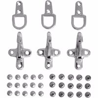 Set of 3 German Wear Motorrad-Westenhaken und Zubehör aus silbernem Metall. Robuste Ersatzkarabiner für Lederbikerwesten inkl. Nieten – ideal für Reparaturen oder Aufwertungen.
