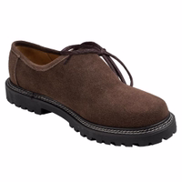 Classic Bavarian men's shoes featuring a sleek, elegant design with a round toe cap and lace fastening. These shoes are crafted with soft inner leather and a durable rubber sole for both comfort and style. Ideal for German traditional wear.