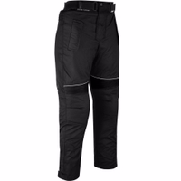 Ultimativer Motorradschutz mit den schwarzen Cordura-Textilhosen von German Wear, Rückansicht. Mit herausnehmbarem Futter, Rippstretch-Material & rostfreien Knöpfen für Langlebigkeit. Entfesseln Sie Ihr Fahrpotenzial mit deutscher Handwerkskunst.