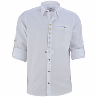 Men's Traditional Trachten Shirt with Short and Long Sleeves Premium White Edelweiss Shirt Comfortable and Stylish Timeless German Wear Leisure Shirt from ShopTrachten Perfect for Any Occasion Buy Now