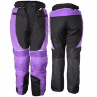 Front & Rear view of lila Ladies premium Cordura Motorbike Trousers. feature Waterproof, windproof, & connectable to jackets for versatile wear. German engineering for unmatched quality. Buy Online and avail of free delivery on premium product