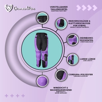 Ladies Motorcycle Trousers. Enjoy unbeatable protection with removable lining &integrated knee/thigh protectors. Adjustable waist belt, zipper,& Velcro closure for boots, windproof  water-repellent, long length, stretchable back, Cordura polyester