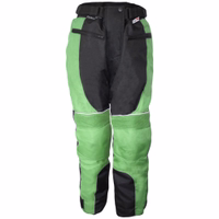 Conquer the road in Grey Green Cordura motorcycle Textile Combi Trousers. Experience comfort and protection with removable lining and knee/thigh protectors. German precision for ultimate safety. it can become a combi suit with a zipper