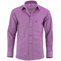 Front View of Men’s Traditional Trachten Shirt – Premium Cotton Oktoberfest Long Sleeve Shirt with Classic Collar, Carded Sleeves, Comfortable Lederhosen Festival Shirt | High Quality, Buy Now