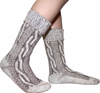 Kinderträger Trachten-bayerischer Socken mit meliertem Umschlagdesign, ideal für Oktoberfest-Outfits. Bequeme Strümpfe aus 100 % Baumwolle – perfektes bayerisches Kostümzubehör für Kinder.