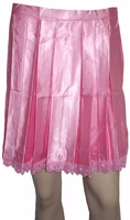 Bright pink Mini Bavarian Dirndl Apron with delicate cotton trim, lightweight and breathable satin fabric. Perfect for Oktoberfest and festival wear, offering elegant style, comfort, and authentic German craftsmanship. Ideal for women’s